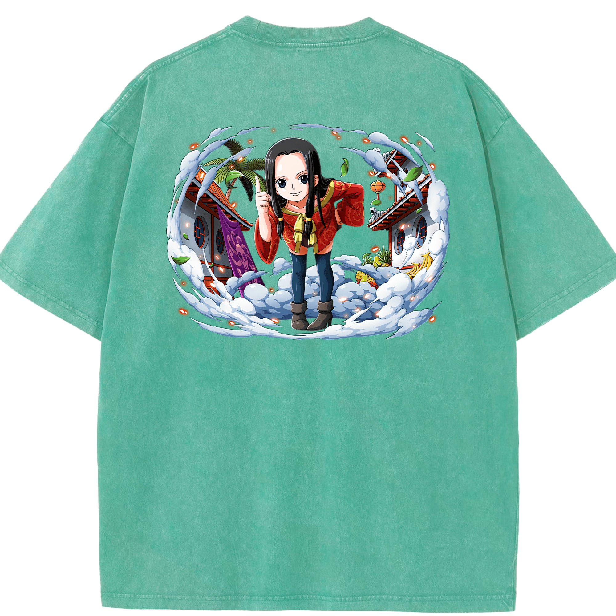 ワンピース ボア・ハンコック ONE PIECE Boa·Hancock 綿100% ヴィンテージ風 半袖Tシャツ（背面プリント）